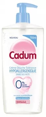 Cadum Hypoallergénique Crème Douche Tolérance Peaux Sensibles 750 ml