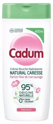 Cadum Natural Caresse Crème Douche Hydratante Fleur de Rose Sauvage 400 ml