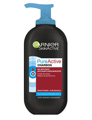 Garnier Pure Active Gel Nettoyant Charbon Anti-Points Noirs 250 Ml