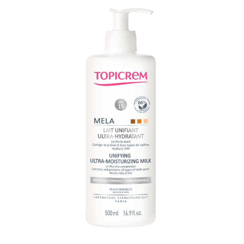 Topicrem Mela Lait Unifiant Ultra Hydratant Peaux Sensibles Mela 500ml