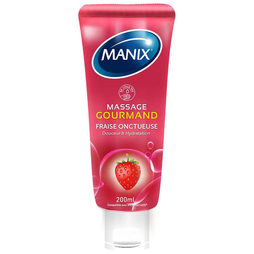 Manix Massage Gel Fraise Onctueuse Gourmand 200ml