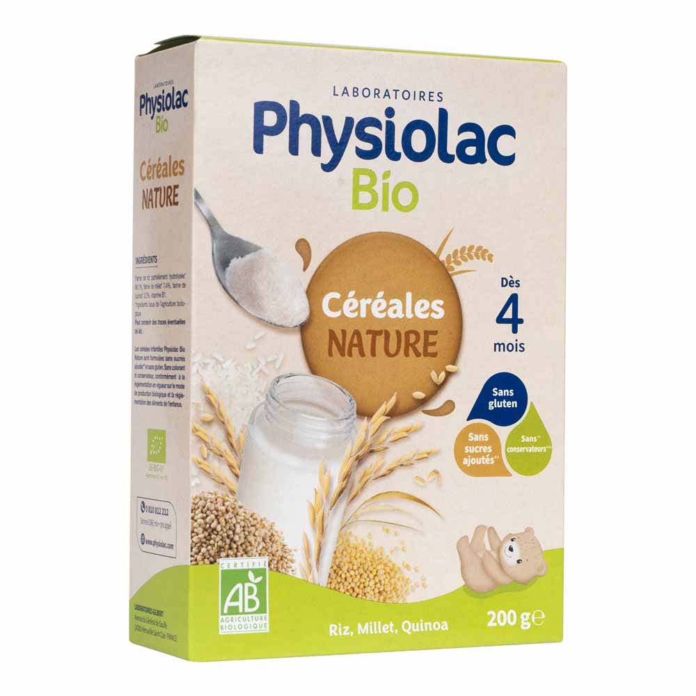 Physiolac Cereales Riz Millet Quinoa Bio Physiolac Dès 4 Mois 200g