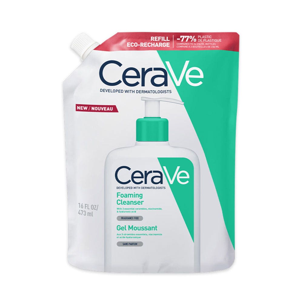 Cerave Cleanser Visage Recharge Gel Moussant Visage Et Cou Peaux Normales A Grasses 473 Ml