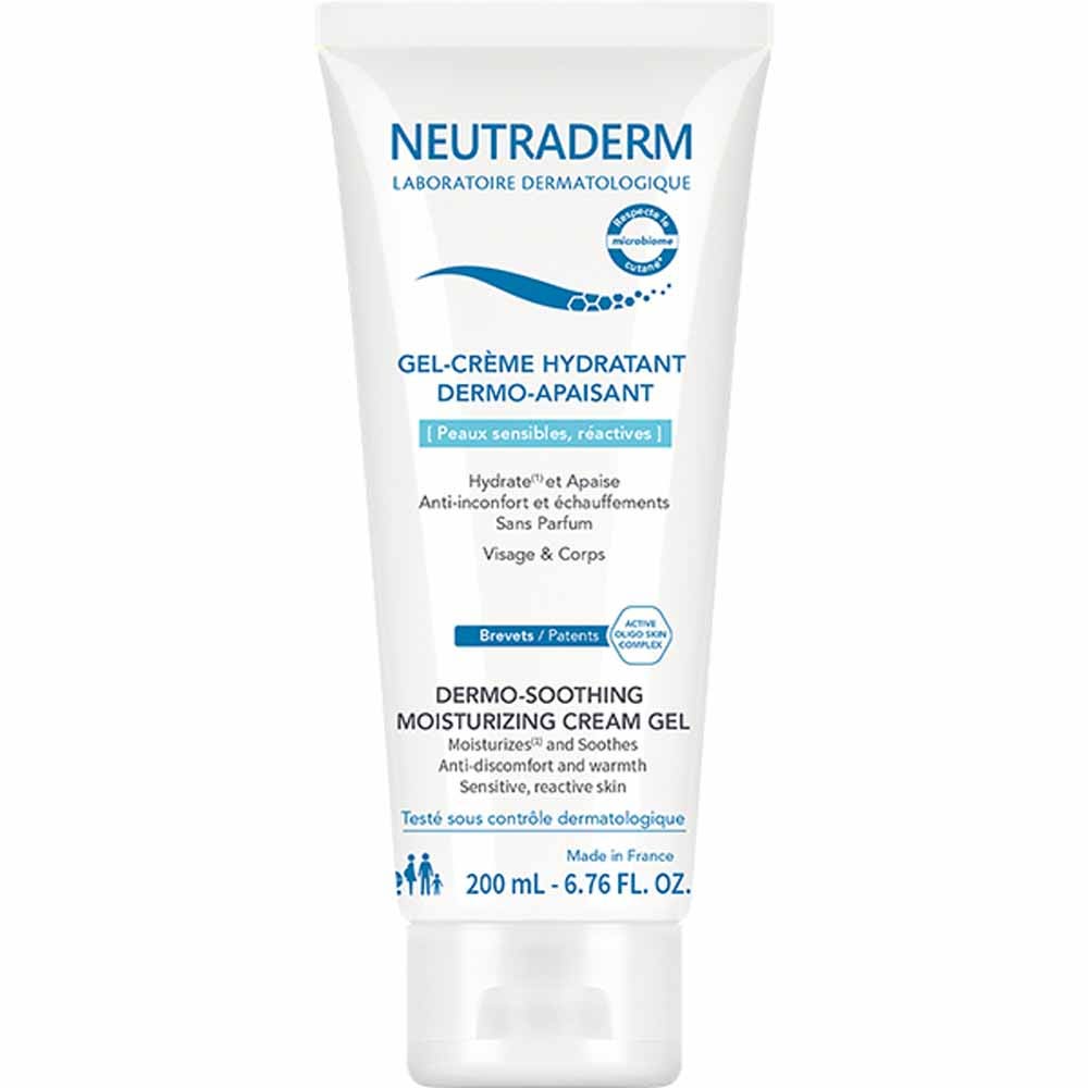 Neutraderm Gel Crème Hydratant Dermo-Apaisant Peaux Sensibles, Réactives 200ml