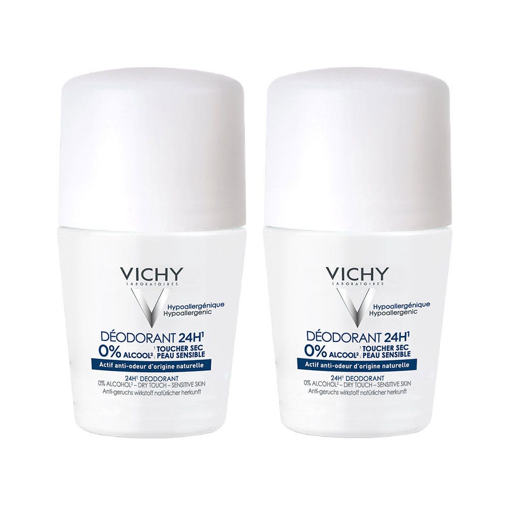 Vichy Déodorant Anti-Transpirant Anti-Traces Roll-On 2x50 Ml
