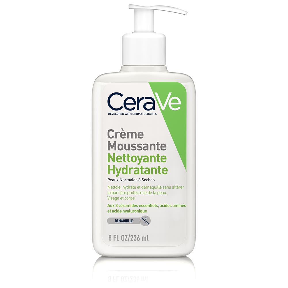 Cerave Cleanser Visage Creme Moussante Nettoyante Hydratante Peaux Normales À Sèches 236ml