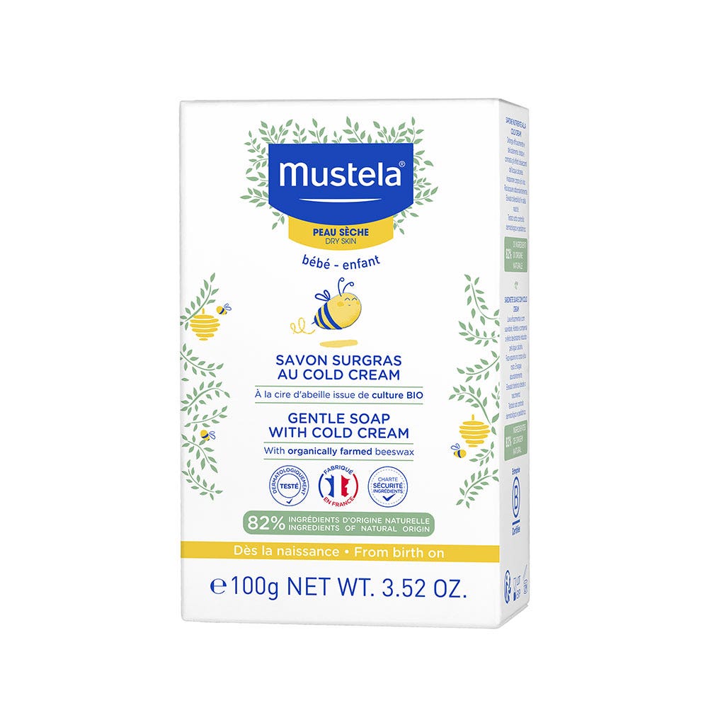 Mustela Savon Surgras Pain Au Cold-Cream Nutri-Protecteur Peau Seche Bebe 100 G