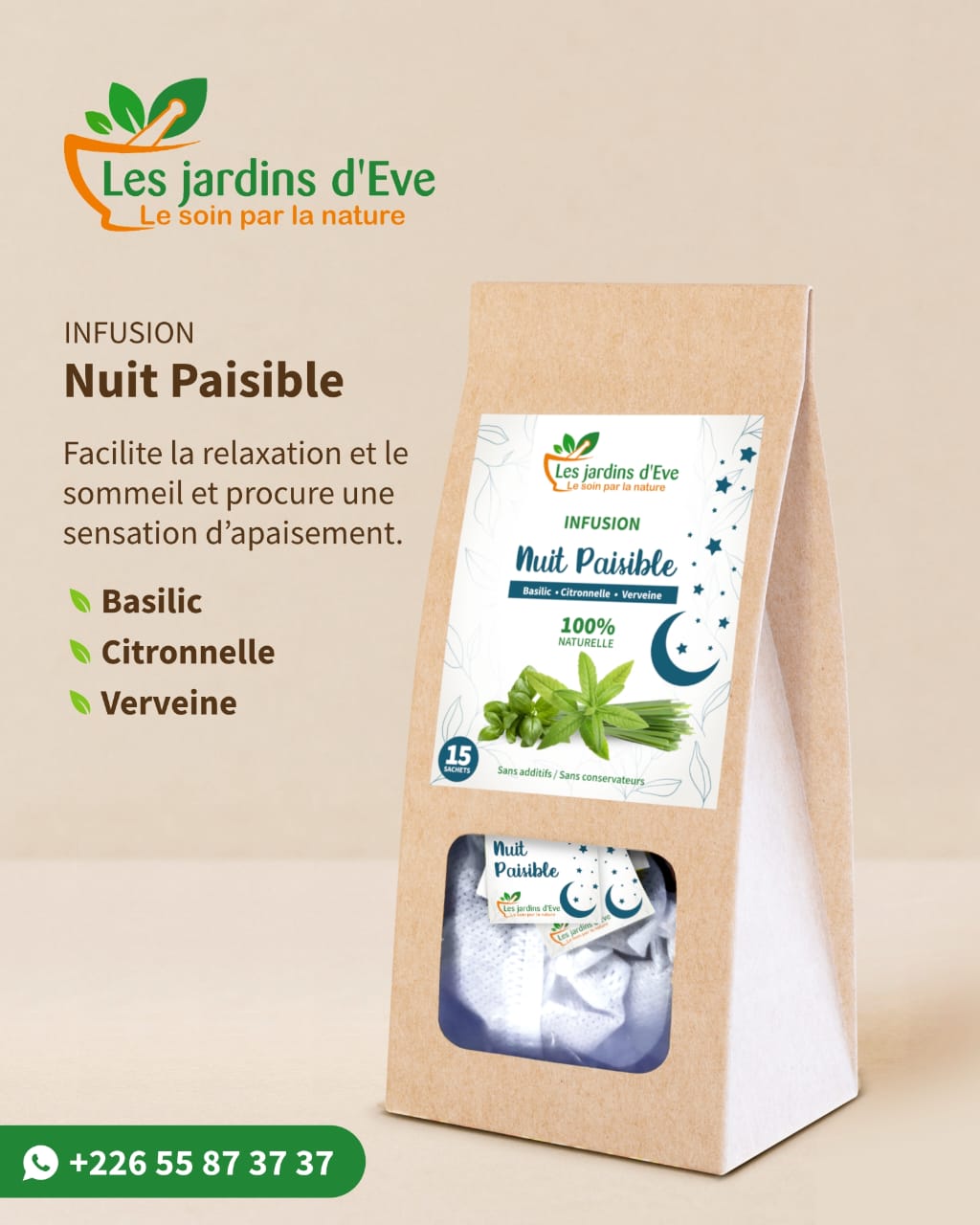 Infusion Les Jardins D'Eve Nuit Paisible B/15