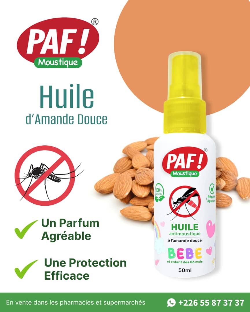 PAF Huile d'Amande Douce Antimoustique pour Bébé 50ml